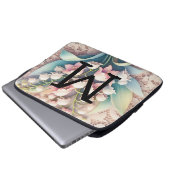 Monogram Spitzenlilie der Blume des Tals Laptopschutzhülle (Vorne Knopf)