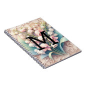 Monogram Spitzenlilie der Blume des Tals Notizblock (Rechte Seite)
