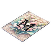 Monogram Spitzenlilie der Blume des Tals Notizblock (Linke Seite)