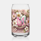 Monogram Spitzenpink-Blüteneier Ostereier in einem Dosenglas (Rückseite)