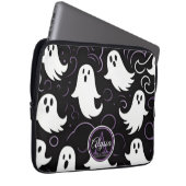 Monogram Spooky Ghosting Muster Laptopschutzhülle (Vorne Rechts)