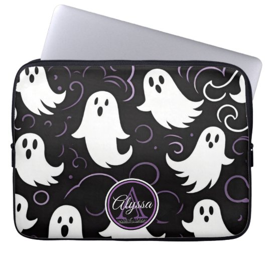Monogram Spooky Ghosting Muster Laptopschutzhülle (Vorderseite)