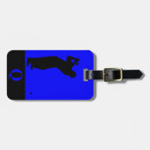 Monogram Sports Black Blue Golf Gepäckreise Gepäckanhänger (Vorderseite horizontal)