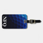 Monogram Sports Blue Golf Ball Gepäckreise Gepäckanhänger (Vorderseite horizontal)