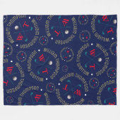 Monogram Sports Golf Clubs Muster Blau Fleecedecke (Vorderseite (Horizontal))