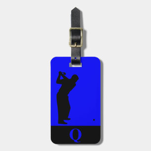 Monogram Sports Schwarz Blau Golf Reisegepäck Gepäckanhänger