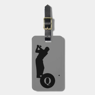 Monogram Sports Schwarz Grau Golf Gepäck Reise Gepäckanhänger