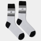 Monogram Sports Stripe Black Gray Socken (Rechts)
