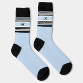 Monogram Sports Stripe Blue Black Socken (Rechts)