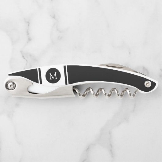 Monogram Sporty Streifen B&W Kellnermesser (Vorderseite)