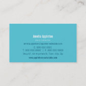 MONOGRAM SPOT Moderne minimale kühne Marine türkis Visitenkarte (Rückseite)