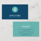 MONOGRAM SPOT Moderne minimalfette Marinebrücke bl Visitenkarte (Vorne/Hinten)