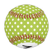 Monogram Spring Muster mit weißen Polka-Punkten Baseball (Rückseite)
