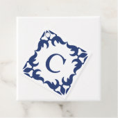 Monogram Square (blau und weiß) Geschenkanhänger (Beispiel)