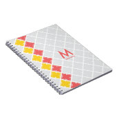Monogram Square Geometric Muster Notebook Notizblock (Rechte Seite)