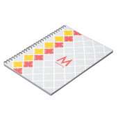 Monogram Square Geometric Muster Notebook Notizblock (Linke Seite)