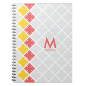 Monogram Square Geometric Muster Notebook Notizblock (Vorderseite)
