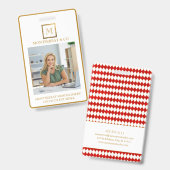 Monogram Square Gold Frame Red Diamond Ausweis (Vorder- & Rückseite)