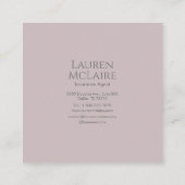 Monogram Square Rose Taupe Business Card Telefonnummerkarte (Rückseite)