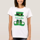 Monogram St. Patrick's Day Irish Leprechaun Green T-Shirt (Vorderseite)