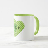 Monogram St. Patrick's Stripes heart Tasse (VorderseiteRechts)