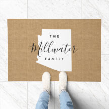 Monogram-Staat der Arizona-Familie Doormat