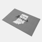 Monogram-Staat der Indiana-Familie Doormat Fußmatte (Schrägansicht)