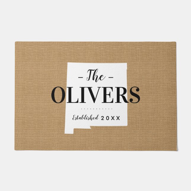 Monogram-Staat der New Mexico-Familie Doormat Fußmatte (Vorderseite)