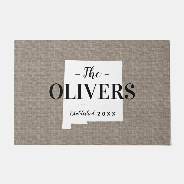 Monogram-Staat der New Mexico-Familie Doormat Fußmatte (Vorderseite)