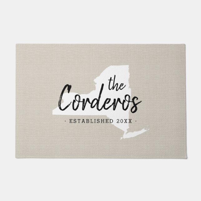 Monogram Staat Doormat der New York-Familie Fußmatte (Vorderseite)