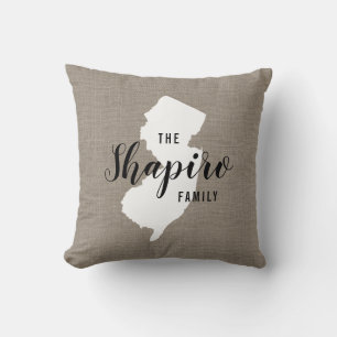 Monogram-Staat-Kopfkissen der New Jersey-Familie Kissen