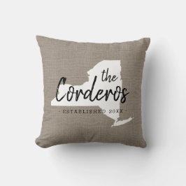 Monogram Staat Throw Kissen der New York-Familie