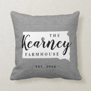 Monogram Staat Throw Kissen der South Dakota-Famil