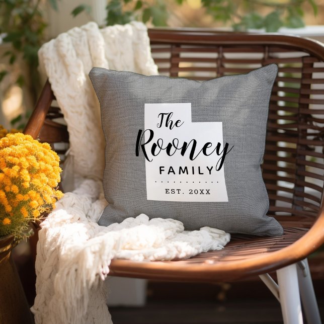 Monogram Staat Throw Kissen der Utah-Familie (Von Creator hochgeladen)