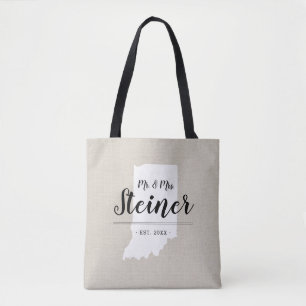 Monogram Staat Tote Bag der Familie Indiana Tasche