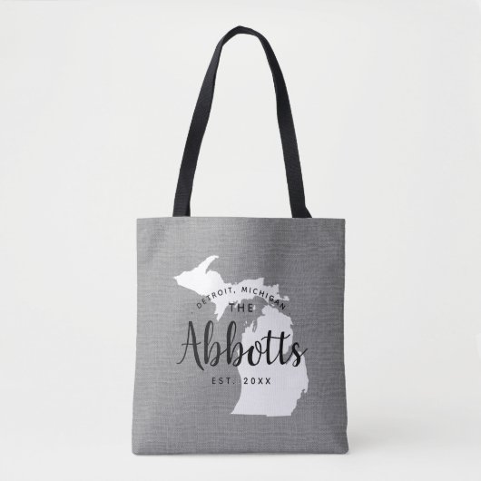 Monogram Staat Tote Bag der Michigan-Familie Tasche (Vorderseite)