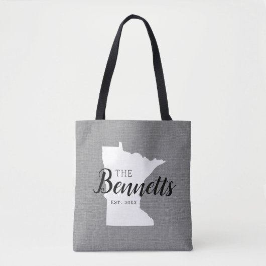 Monogram Staat Tote Bag der Minnesota-Familie Tasche (Vorderseite)