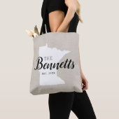 Monogram Staat Tote Bag der Minnesota-Familie Tasche (Von Nahem)