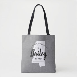 Monogram Staat Tote Bag der Mississippi-Familie Tasche