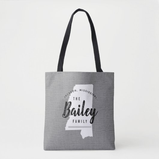 Monogram Staat Tote Bag der Mississippi-Familie Tasche (Vorderseite)