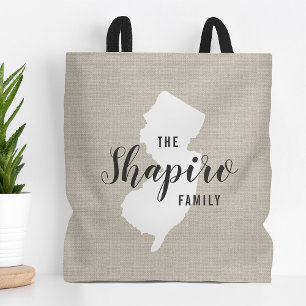 Monogram Staat Tote Bag der New Jersey-Familie Tasche
