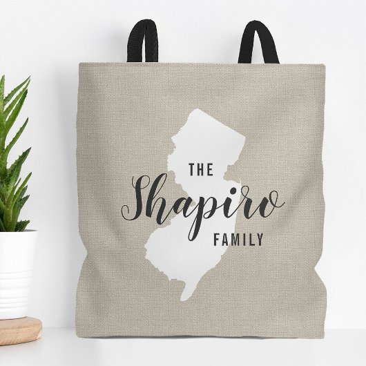 Monogram Staat Tote Bag der New Jersey-Familie Tasche