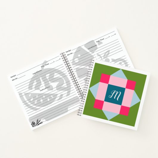 Monogram Stall Quilt Rezept Buch (Innenseite)