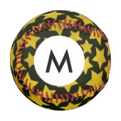 Monogram-Star-Hintergrund Baseball (Vorderseite Links)