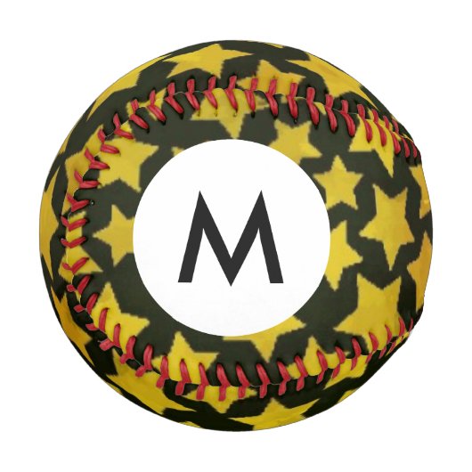 Monogram-Star-Hintergrund Baseball (Vorderseite Links)