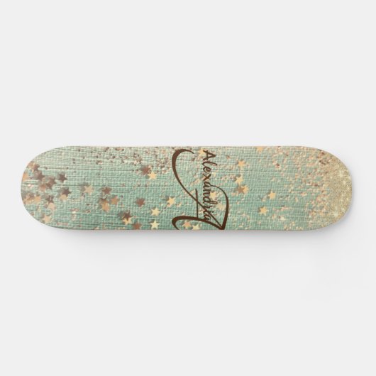 Monogram Stardust auf Sea Green Skateboard (Horizontal)