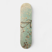 Monogram Stardust auf Sea Green Skateboard (Vorderseite)