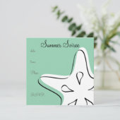 Monogram Starfish Einladung (Stehend Vorderseite)