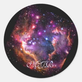 Monogram Starry Wingtip von Small Magellanic Cloud Runder Aufkleber