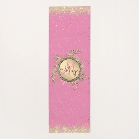 Monogram-Stars auf rosa Yoga Mat Yogamatte (Rückseite)